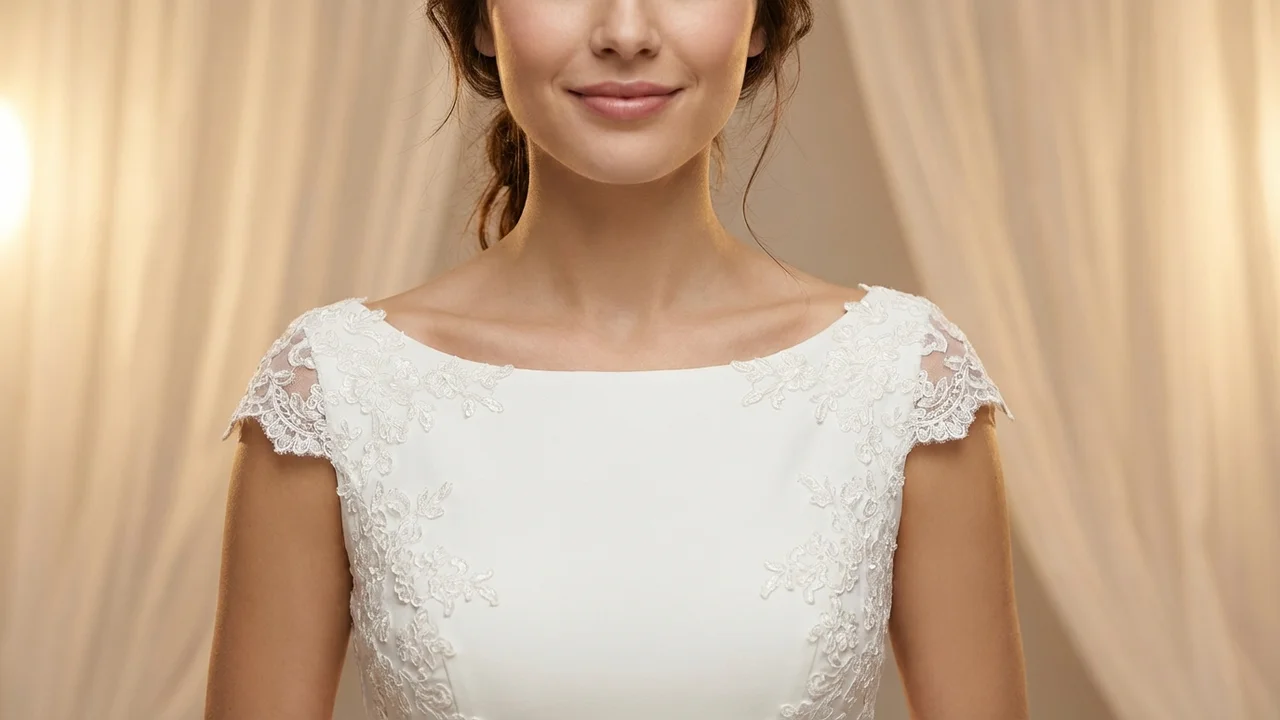 Boat Neck Wedding Dresses - 1