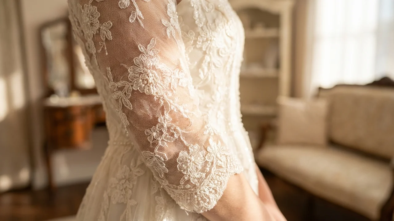 Lace Sleeve Wedding Dresses - 1