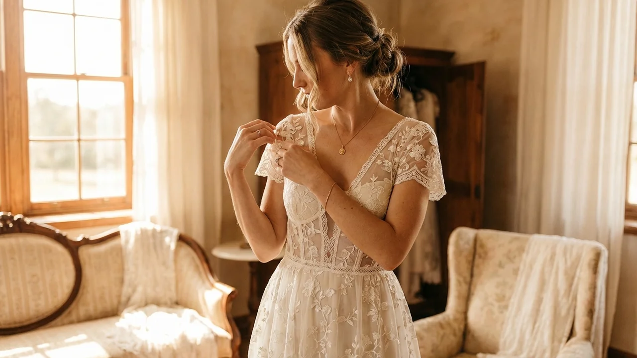 Short Sleeve Wedding Dresses - 1