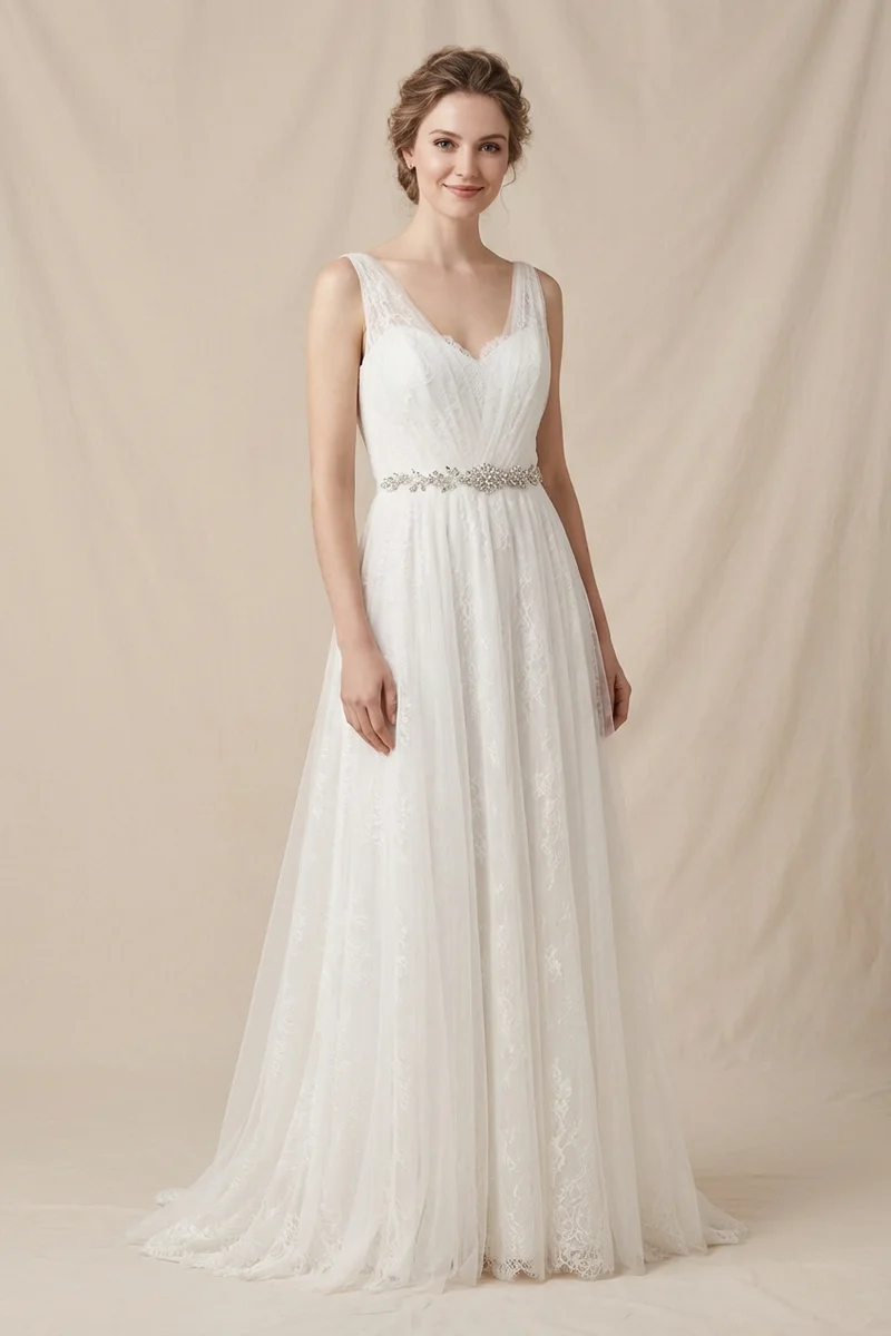 Crystal Vine Bridal Sash Belt - 1