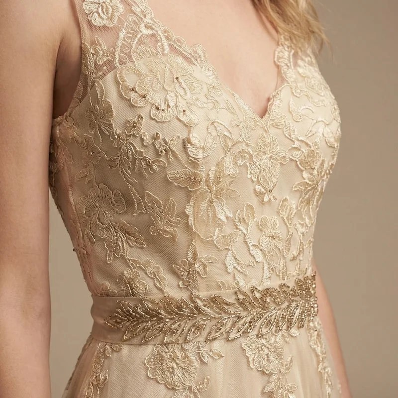 Gold Leaf Bridal Sash - 3