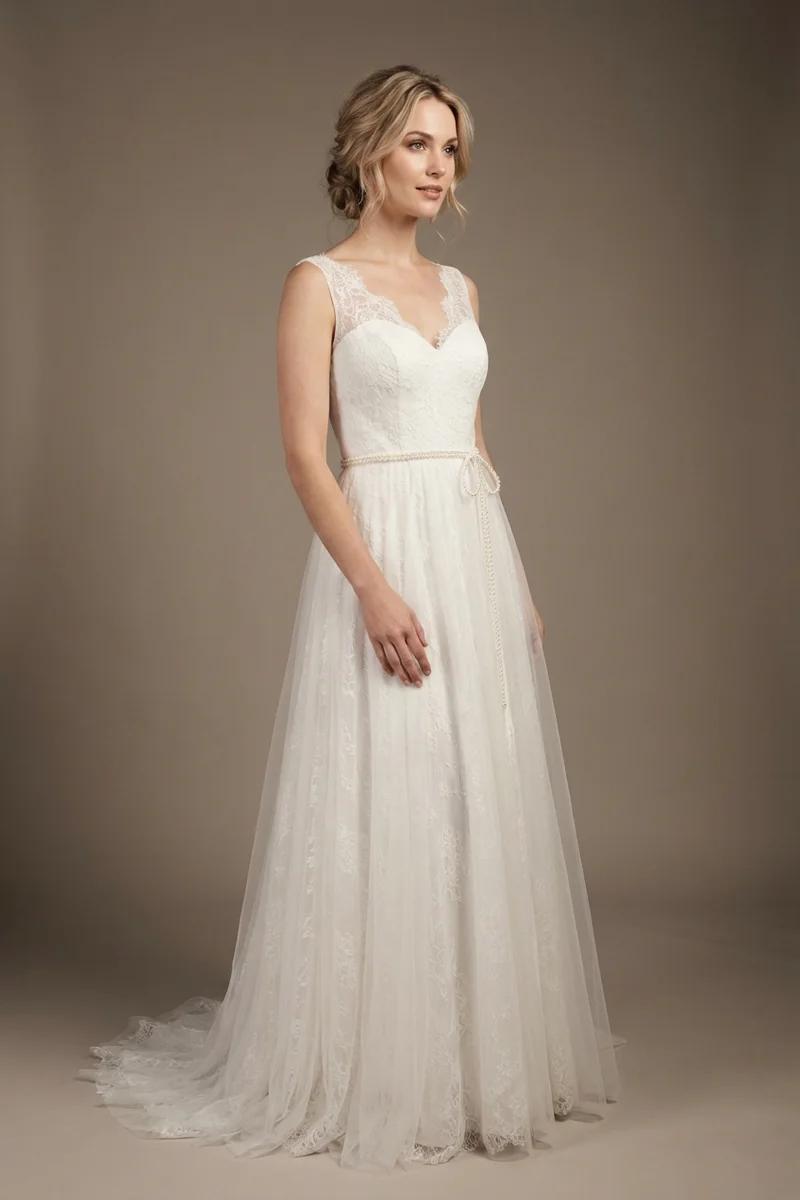 Pearl Beaded Bridal Belt - 1