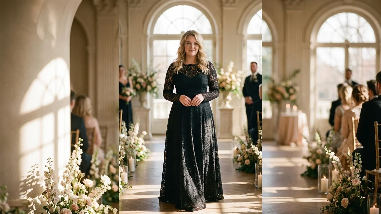 Gothic Lace Black Wedding Dress - 5