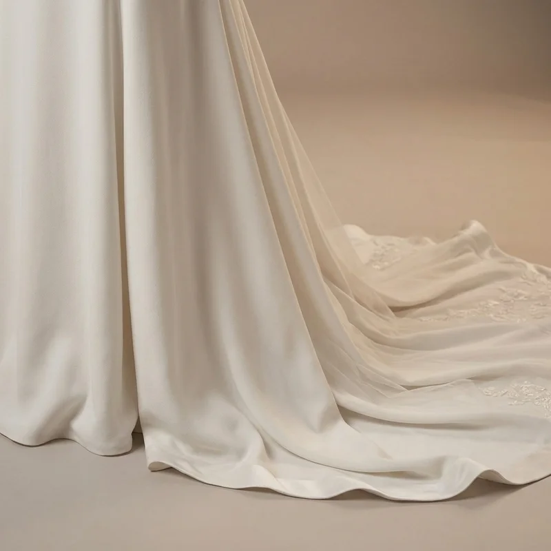 Eden Crepe Trumpet Wedding Dress with Cowl Back - 4