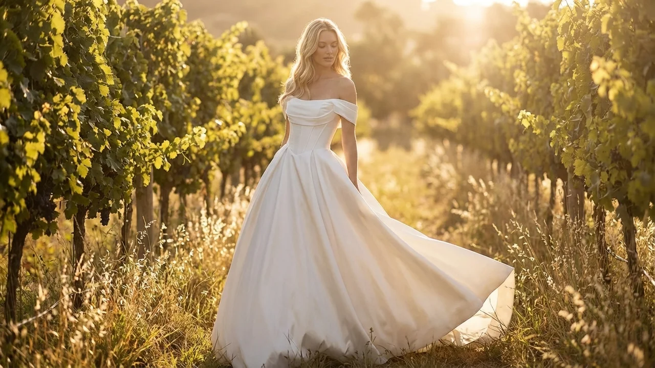 Empress Corset Satin Ball Gown Wedding Dress - 6