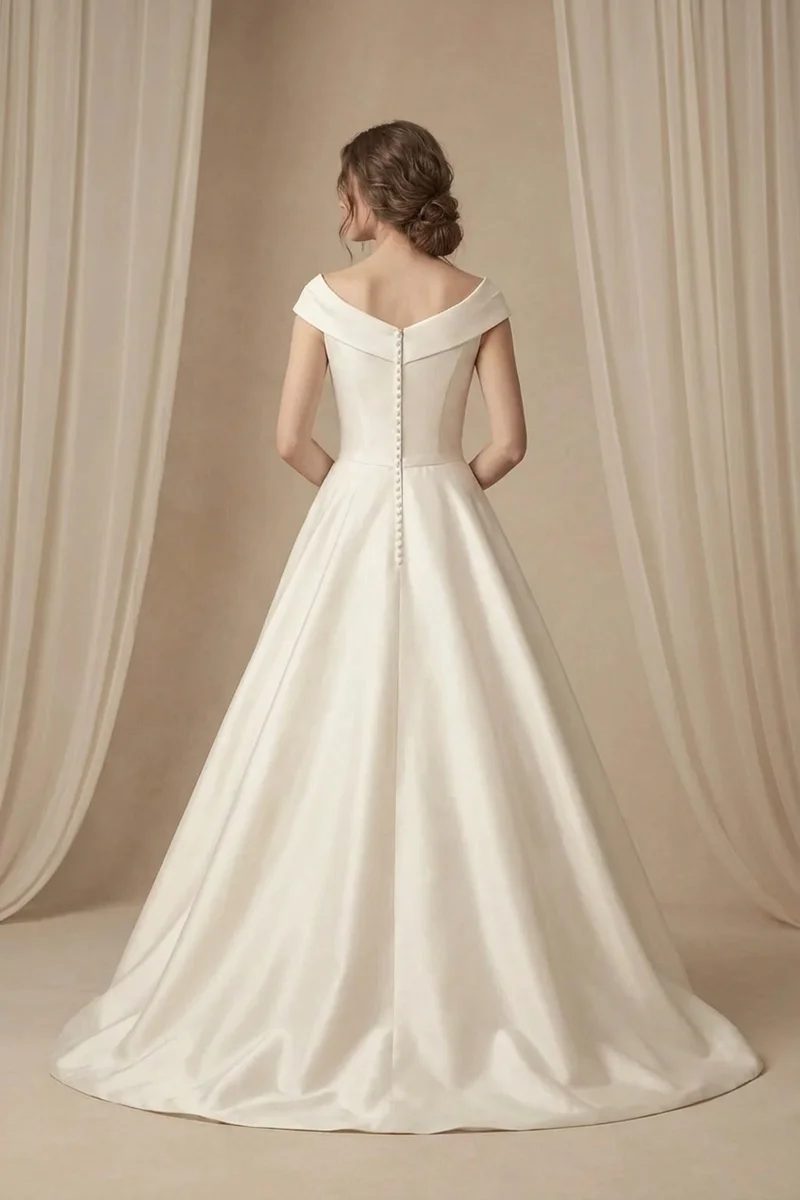 Cordelia Cap Sleeve Satin Ball Gown - 2