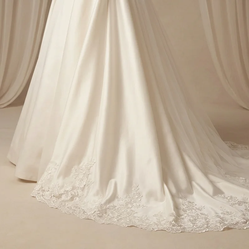 Cordelia Cap Sleeve Satin Ball Gown - 4