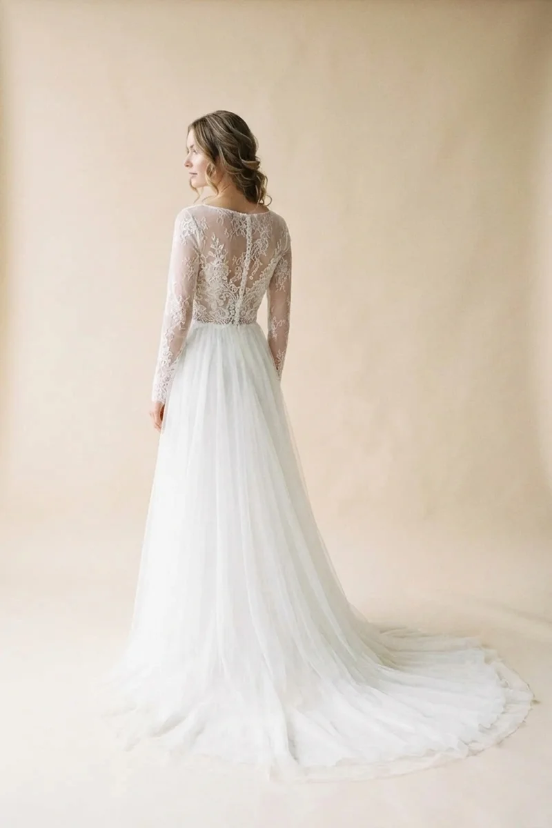 Seraphina Elegant Lace A-Line Wedding Dress - 2