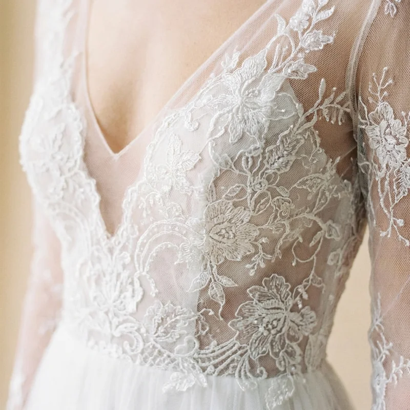 Seraphina Elegant Lace A-Line Wedding Dress - 3