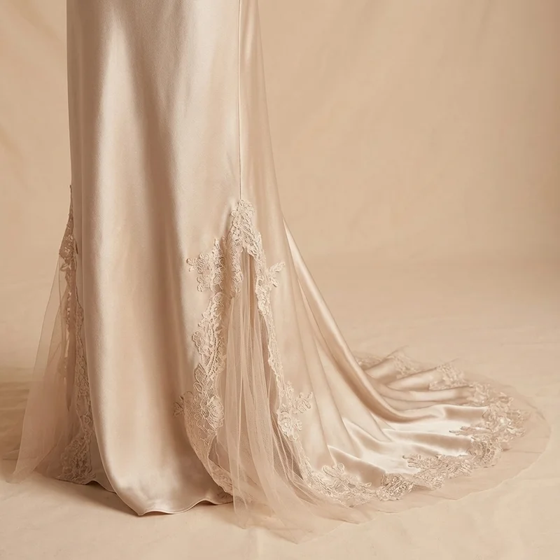 Simple Silk Slip Elopement Dress - 4