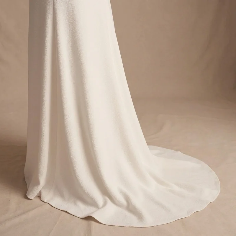 Seraphina Crepe Floor Length Sheath Dress - 4