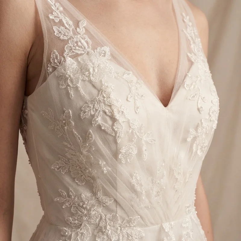 Anastasia Tulle Floor Length A-Line Gown - 3