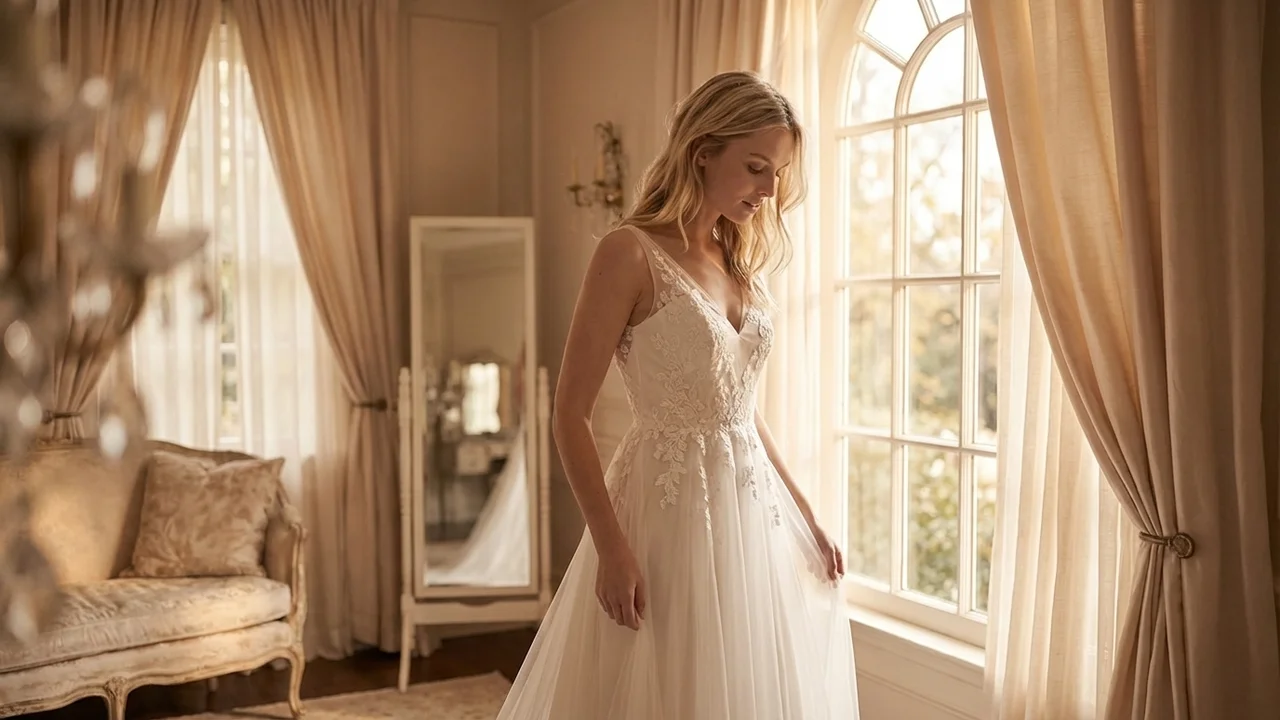 Anastasia Tulle Floor Length A-Line Gown - 5