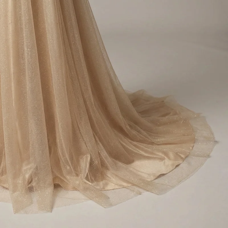 Aurelia Gold Shimmer A-Line Wedding Dress - 4