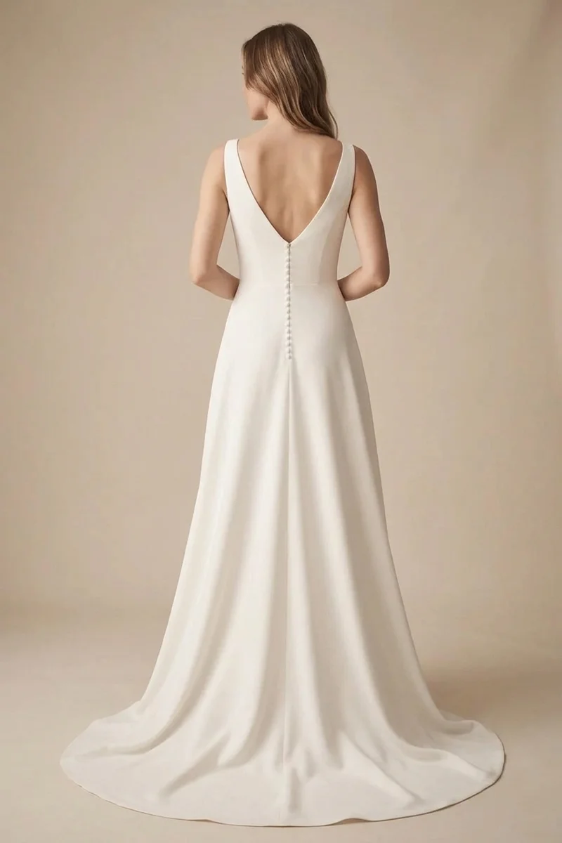 Simple A-Line Wedding Dress — Best Deal - 2