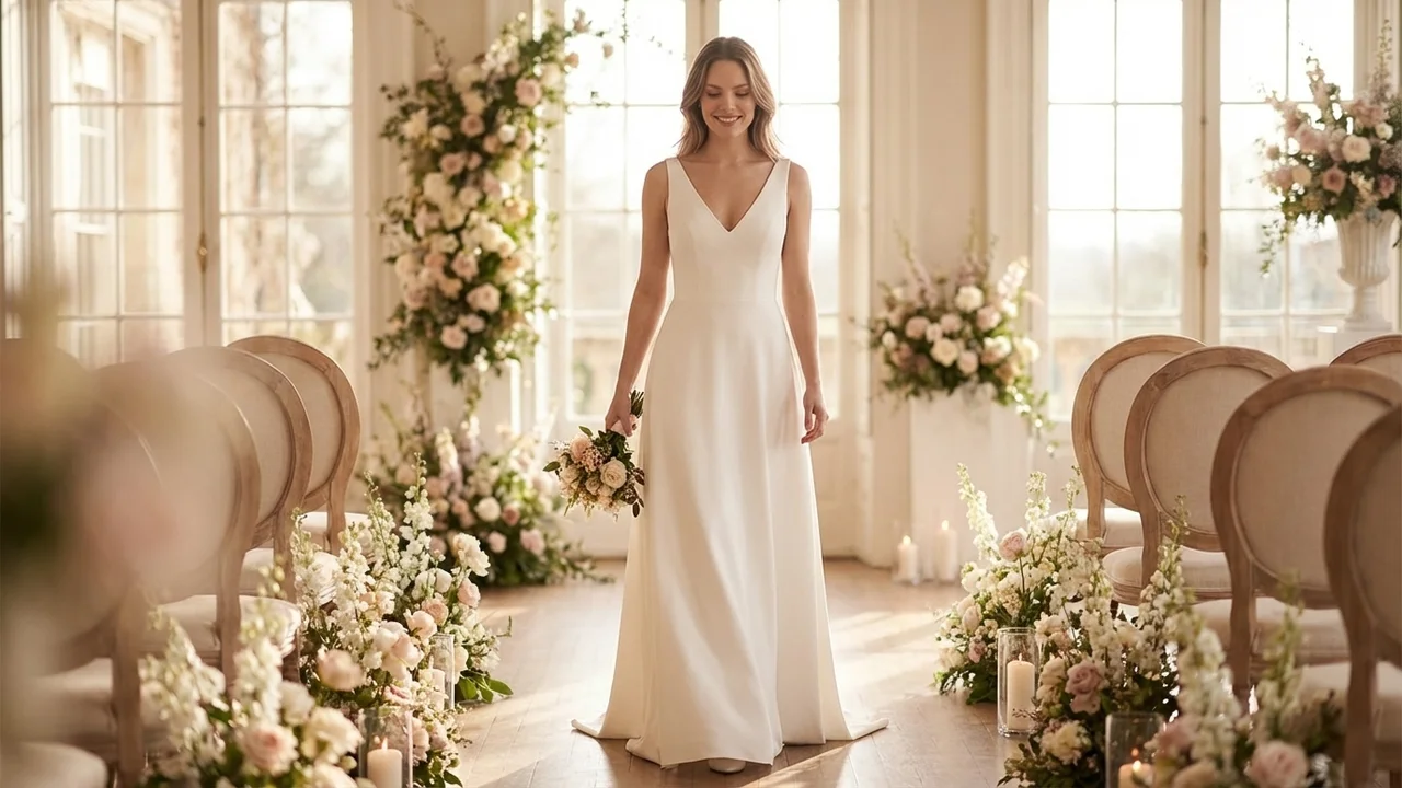 Simple A-Line Wedding Dress — Best Deal - 5