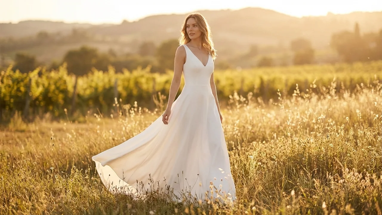 Simple A-Line Wedding Dress — Best Deal - 6