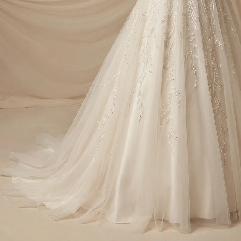 Beaded Bodice Tulle Gown — Clearance - 4