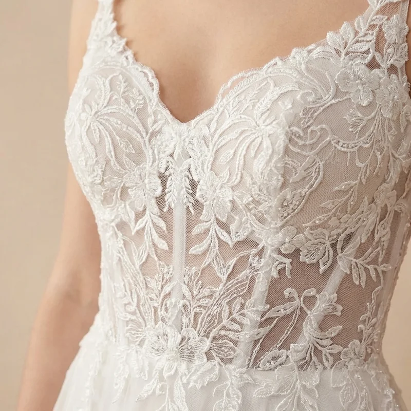 Liana Sheer Corset Wedding Dress - 3