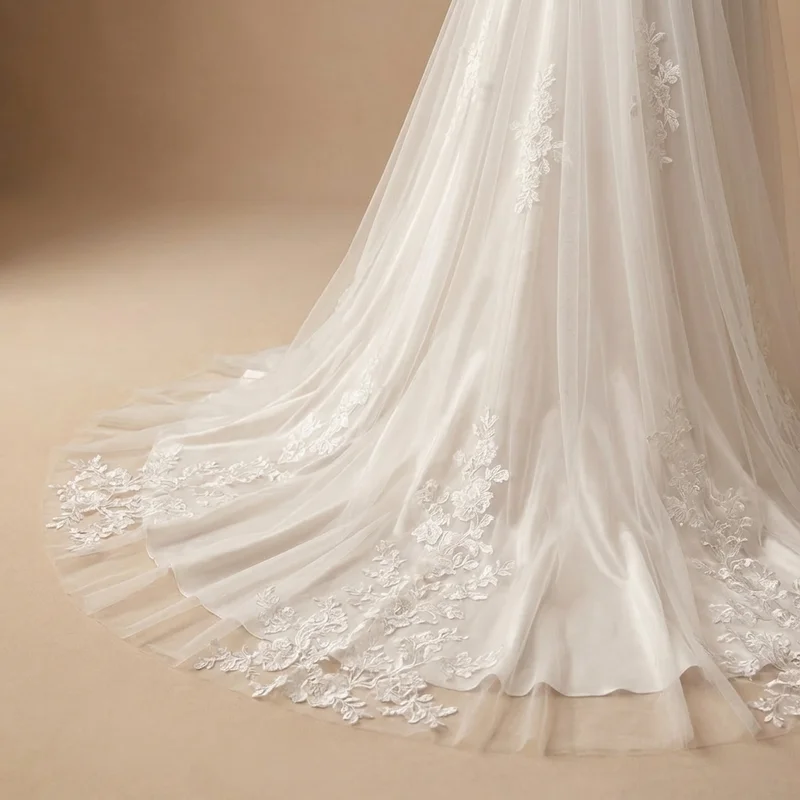 Liana Sheer Corset Wedding Dress - 4