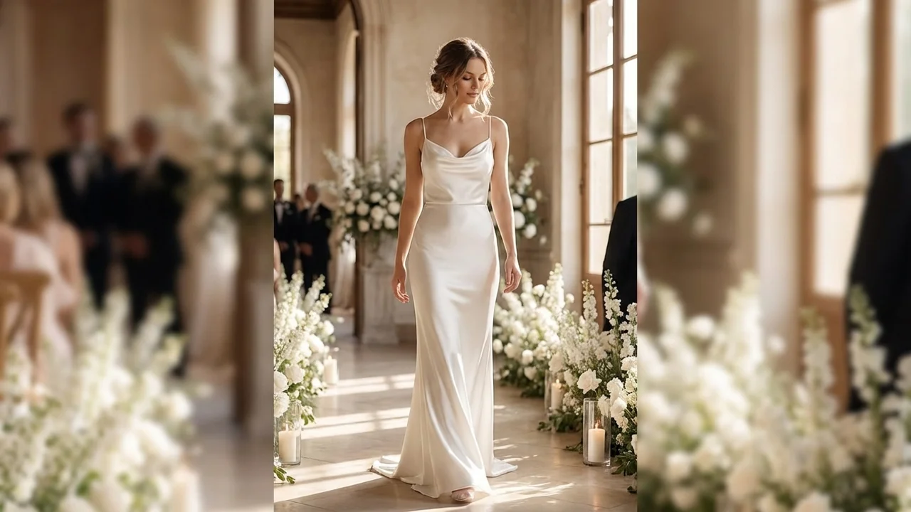 Vera Backless Satin Slip Wedding Dress - 5