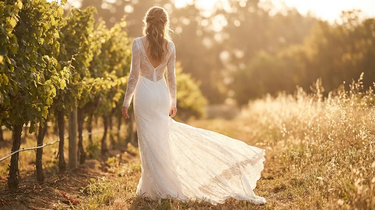 Margaux Sheath Lace Backless Wedding Dress - 6