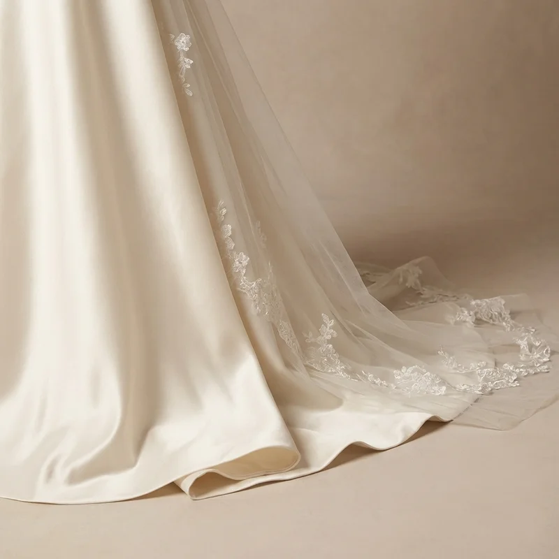 Margot Satin Tea Length Dress with Bow Detail - 4