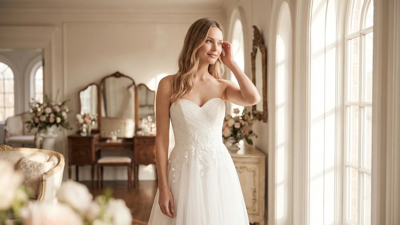 Tulle Sweetheart Wedding Dress Under $100 - 5