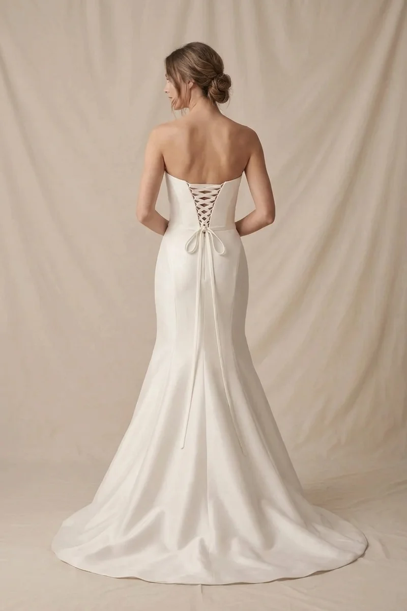 Camille Satin Elegant Wedding Dress Under $300 - 2