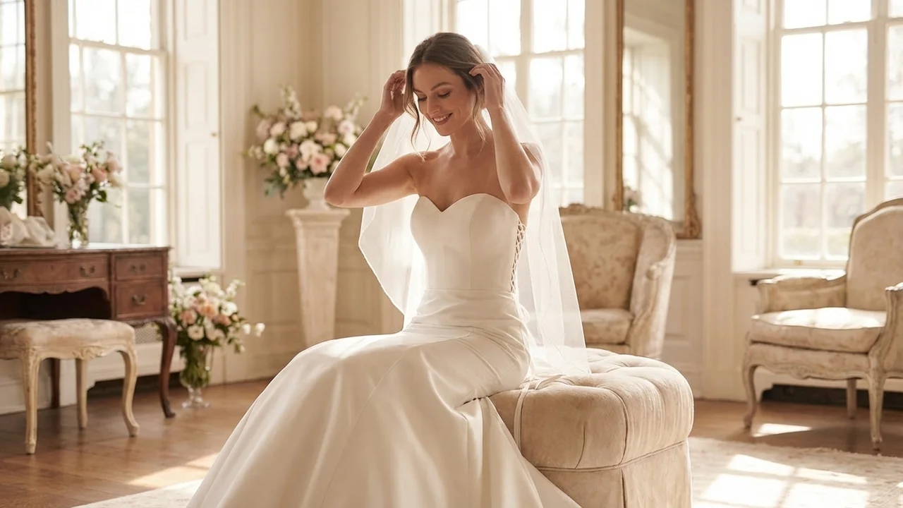 Camille Satin Elegant Wedding Dress Under $300 - 5