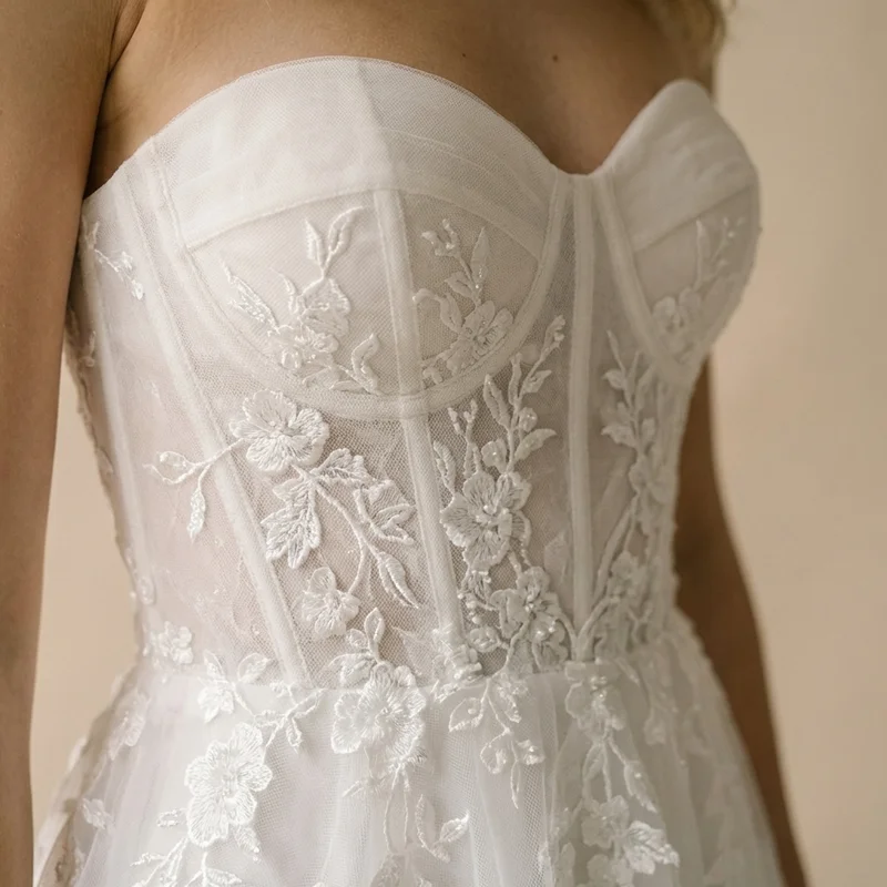 Aurora Applique A-Line Wedding Dress - 3