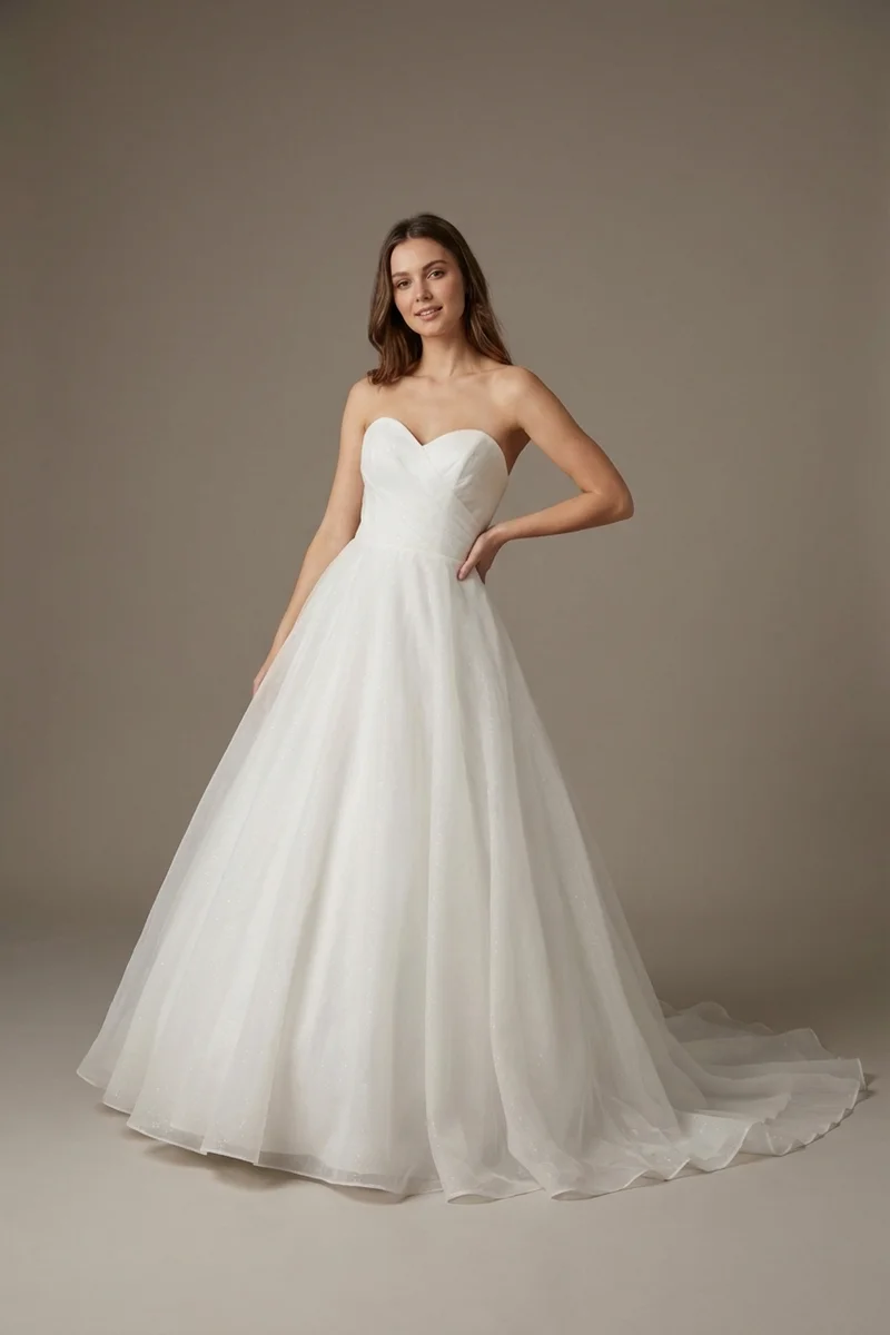 Isabelle Sparkle Organza Ball Gown Wedding Dress - 1