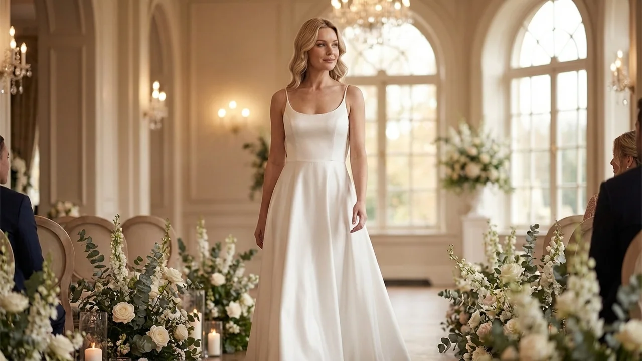 Elise Backless Satin A-Line Wedding Dress - 5