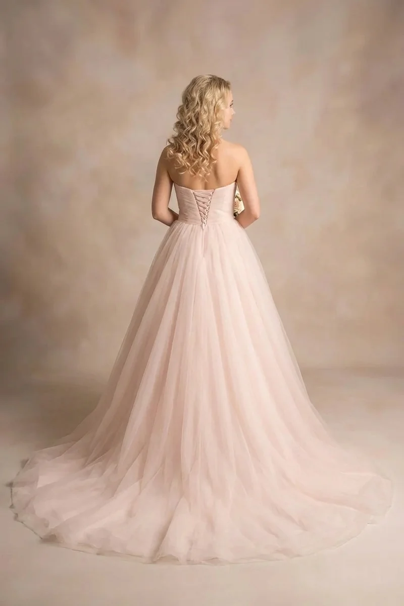 Rosalie Blush Pink Ball Gown Wedding Dress - 2