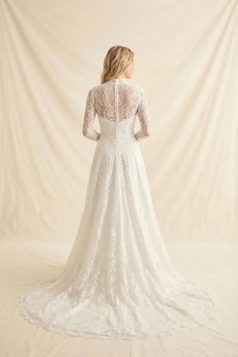 Classic Lace Cathedral Wedding Gown - 2