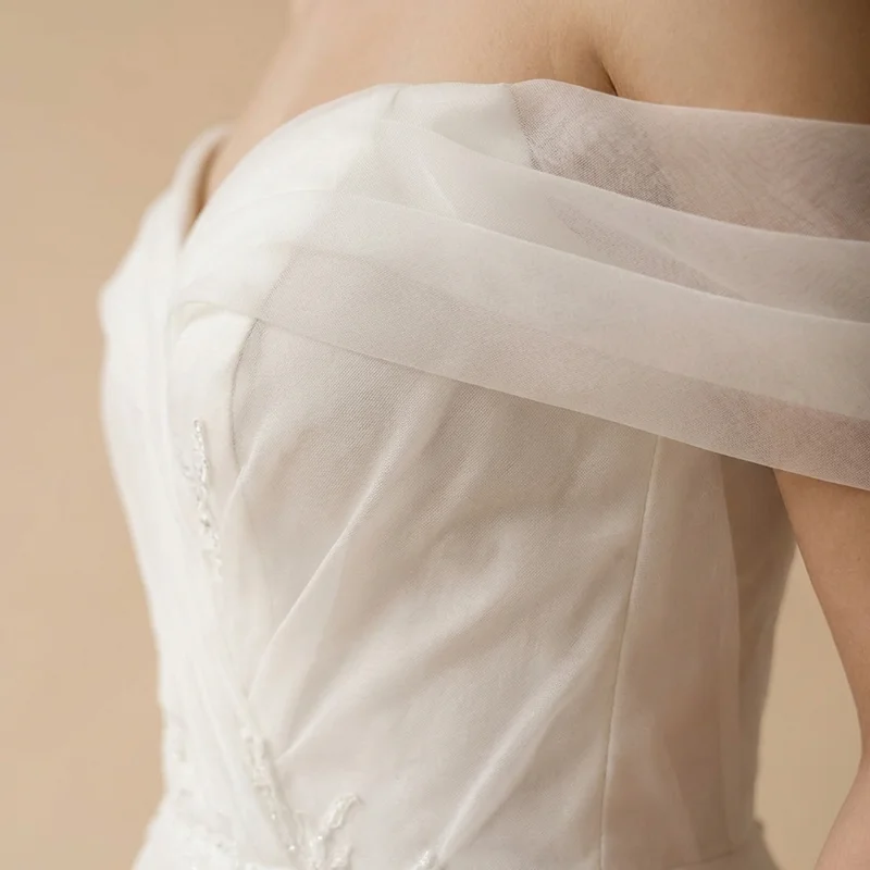 Serenity Organza Corset Back Wedding Dress - 3