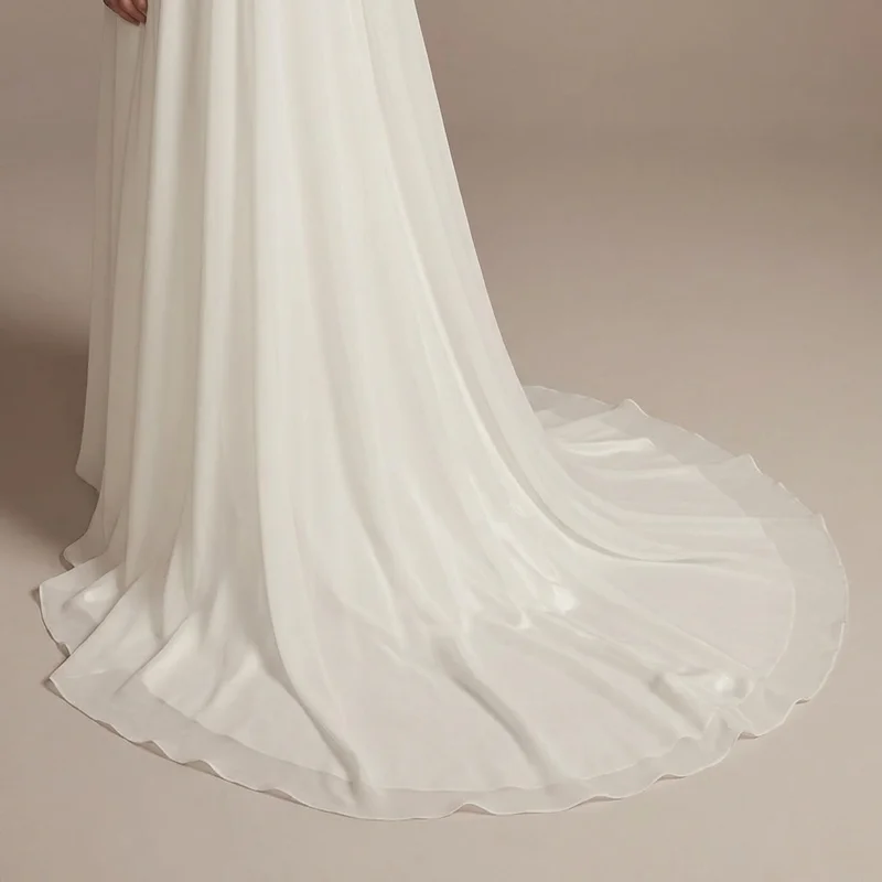 Breezy Chiffon Destination Wedding Dress - 4