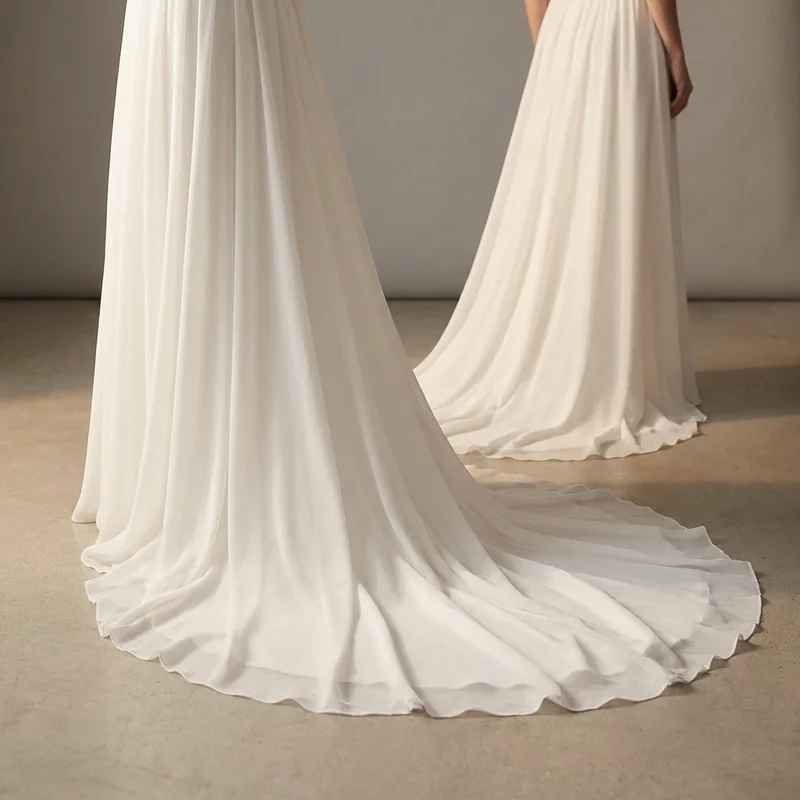 Genevieve Chiffon Empire Waist Wedding Dress - 4