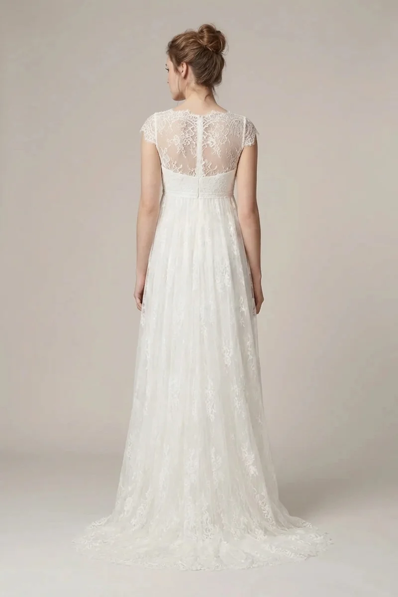 Anastasia Lace Empire Waist Wedding Dress - 2