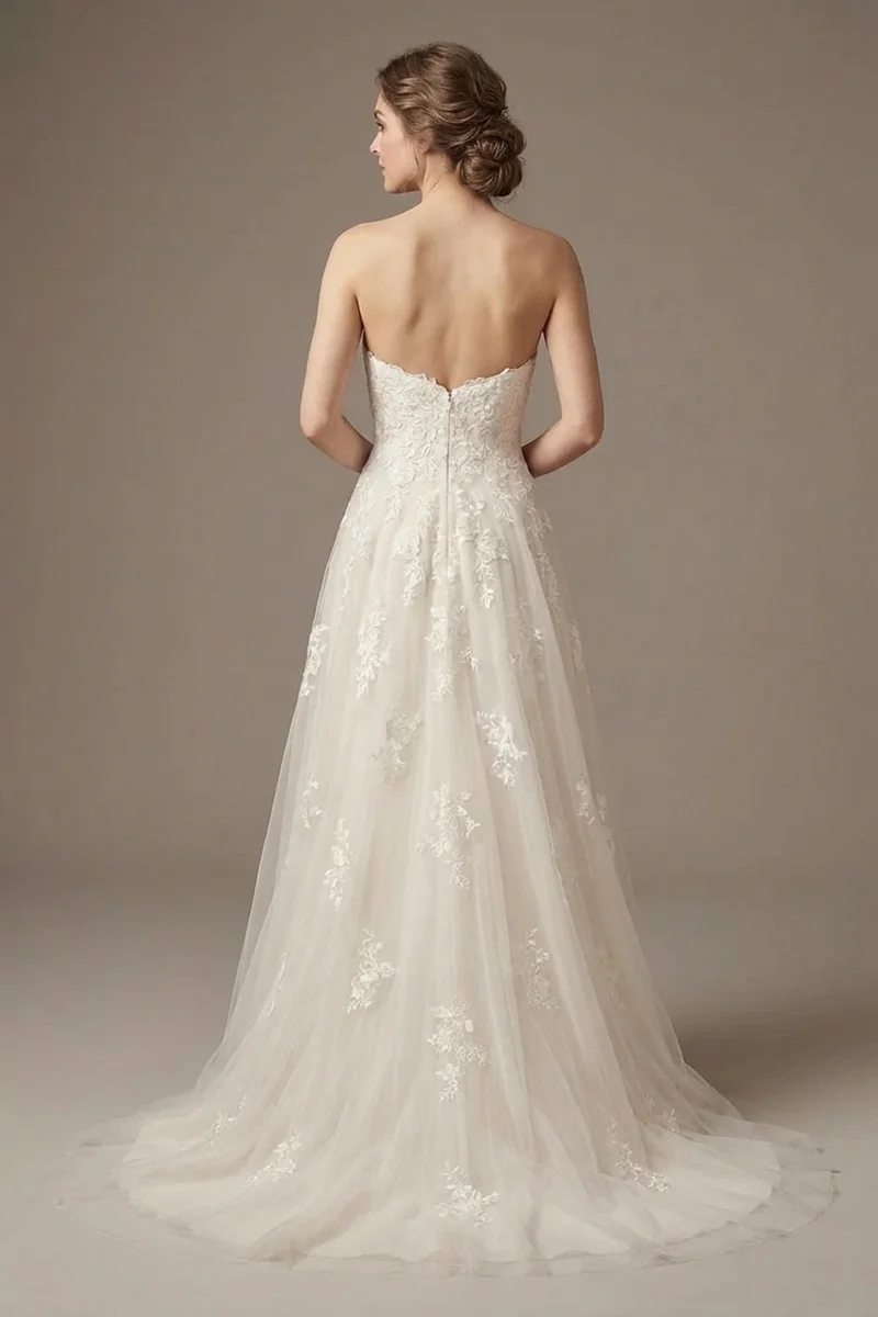 Seraphina Ivory Lace A-Line Wedding Dress - 2