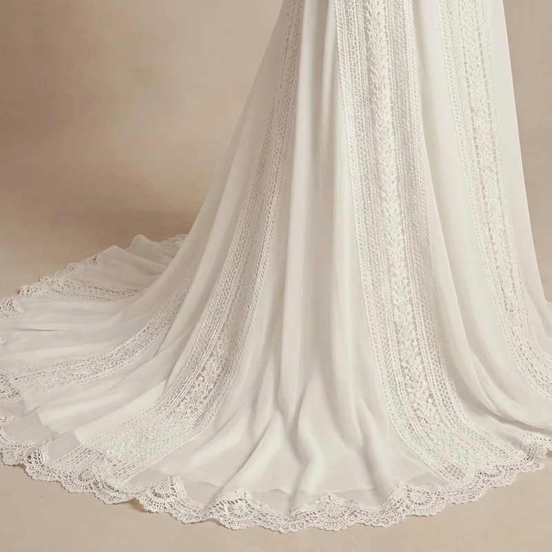 Maya Boho Long Sleeve Wedding Dress - 4