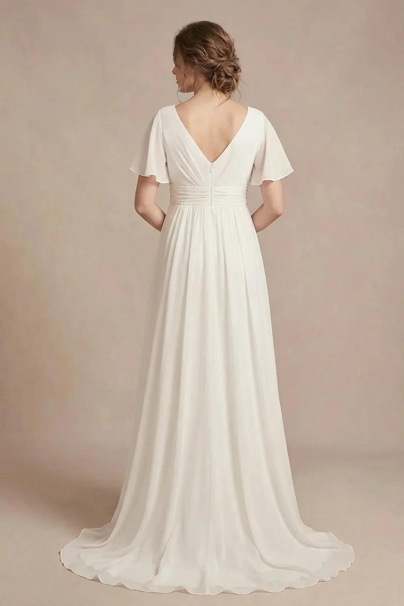 Eden Maternity Empire Waist Chiffon Wedding Dress - 2