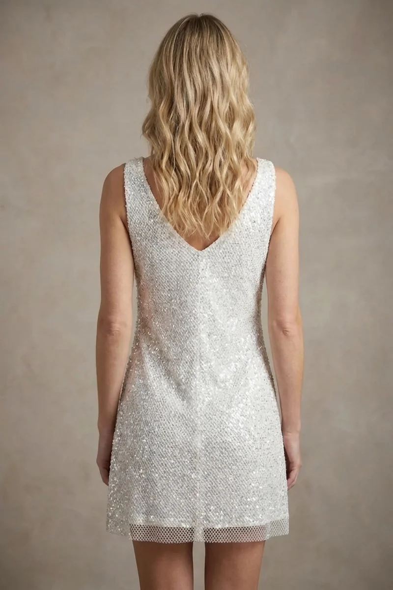 Sparkly Sequin Reception Mini Dress - 2