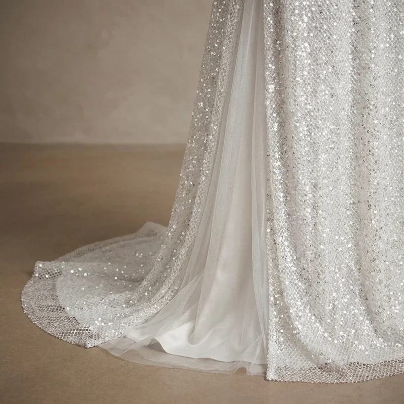 Sparkly Sequin Reception Mini Dress - 4