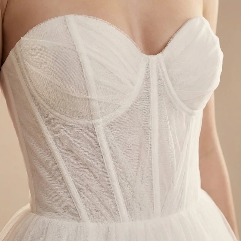 Grace Ruffle Tiered Tulle Ball Gown Wedding Dress - 3