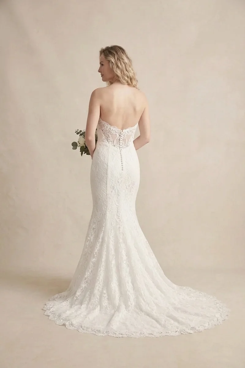 Sweetheart Lace Mermaid Wedding Gown - 2