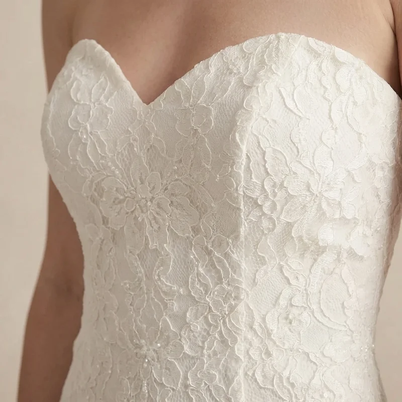 Sweetheart Lace Mermaid Wedding Gown - 3