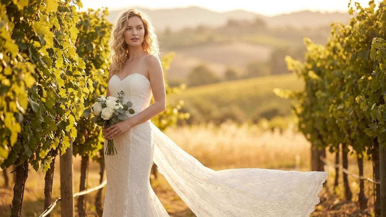 Sweetheart Lace Mermaid Wedding Gown - 6